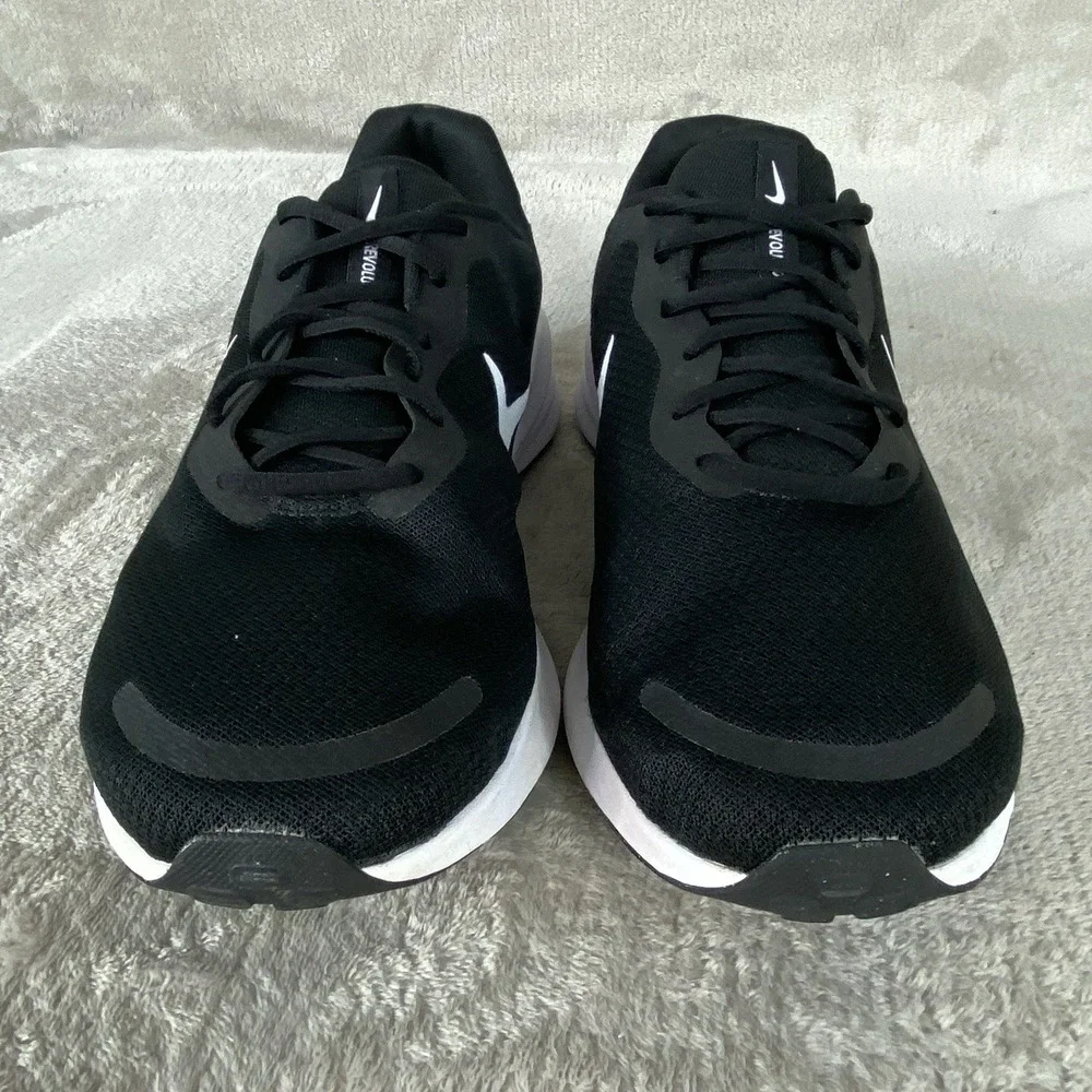 Nike Revolution 7 Shoes Mens Size 12 Wide Black White Running Sneaker FB8501-002